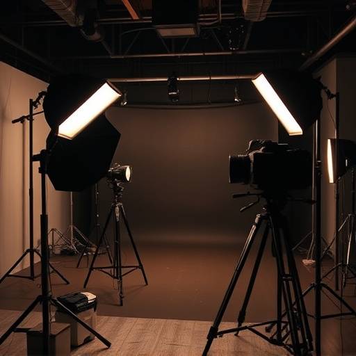 Behind the scenes at Black Box Studio preparing for a shoot