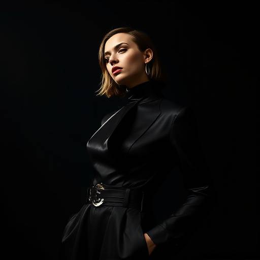 Larger view of avant-garde fashion editorial taken in Black Box Studio