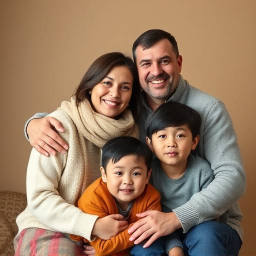 Larger view of family portrait taken in Portrait Studio