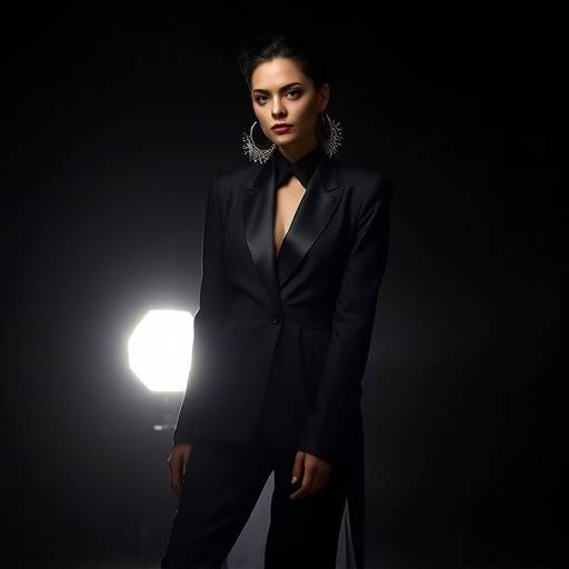 Photo taken in Black Box Studio for avant-garde fashion editorial